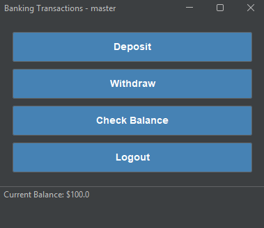 Balance Inquiry GUI