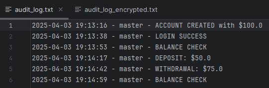 Unencrypted Log for Demo