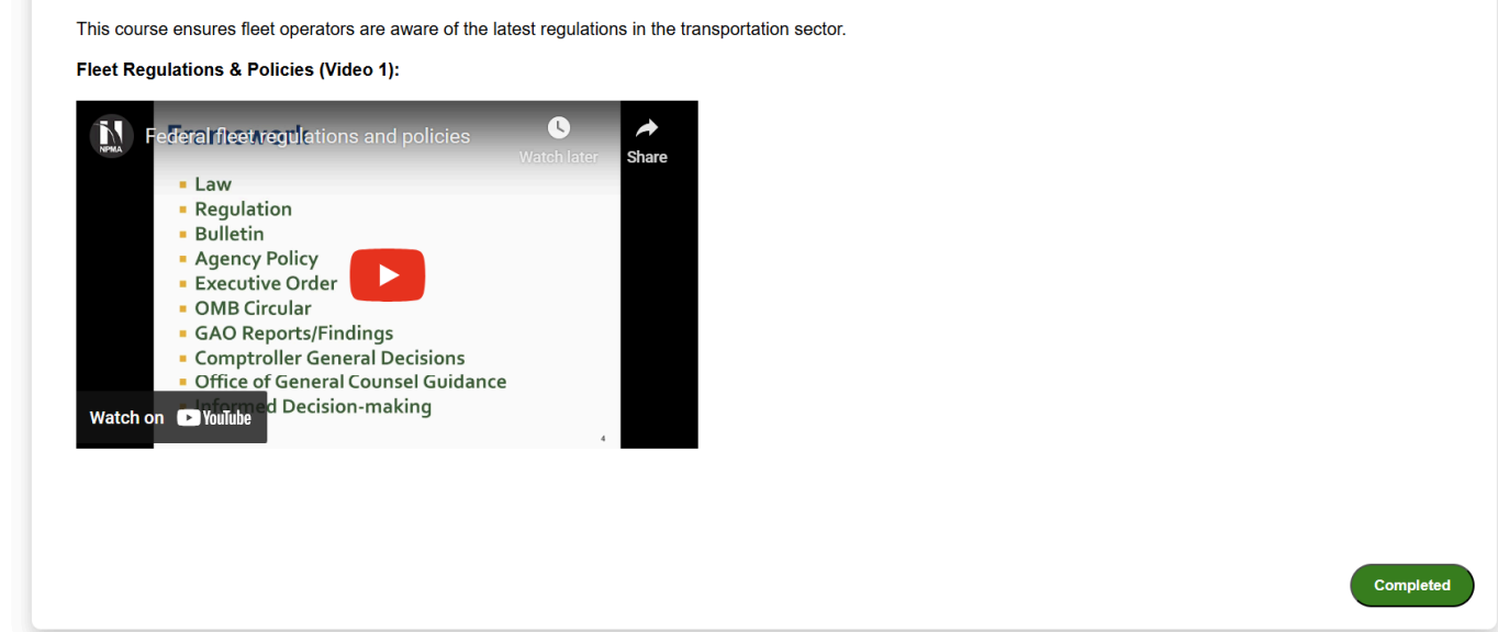 Embedded YouTube in Course View