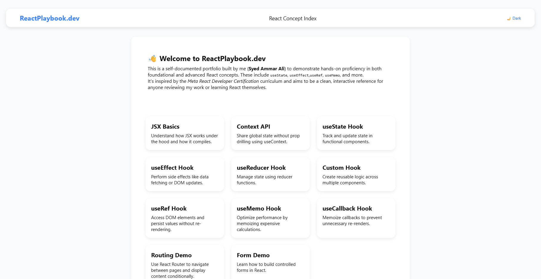 ReactPlaybook.dev Full UI